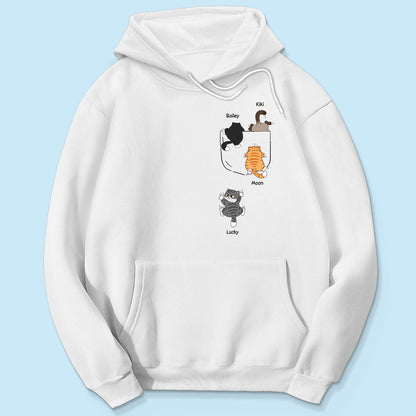 Cute Naughty Cat Climbing Pocket Personalized Shirt