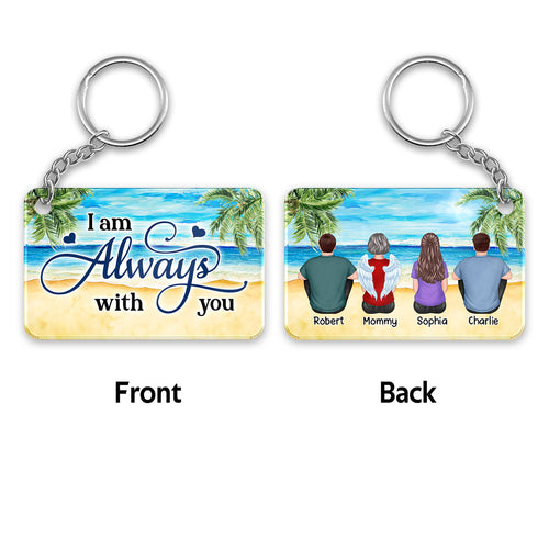 Family Memorial At Beach Palm Tree Remembrance Gift Personalized Acrylic Keychain