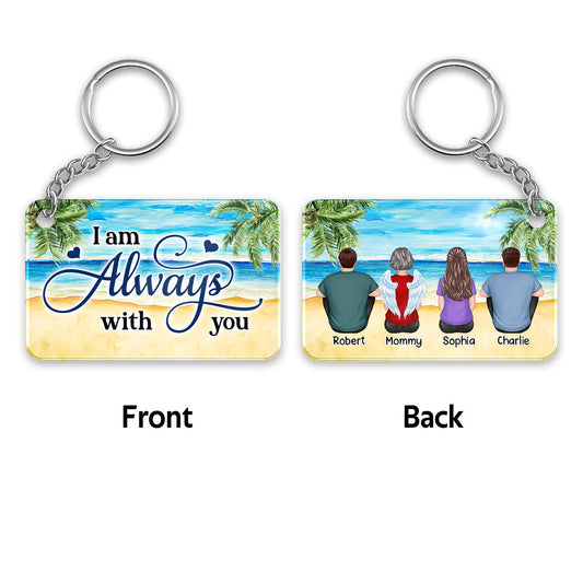 Family Memorial At Beach Palm Tree Remembrance Gift Personalized Acrylic Keychain