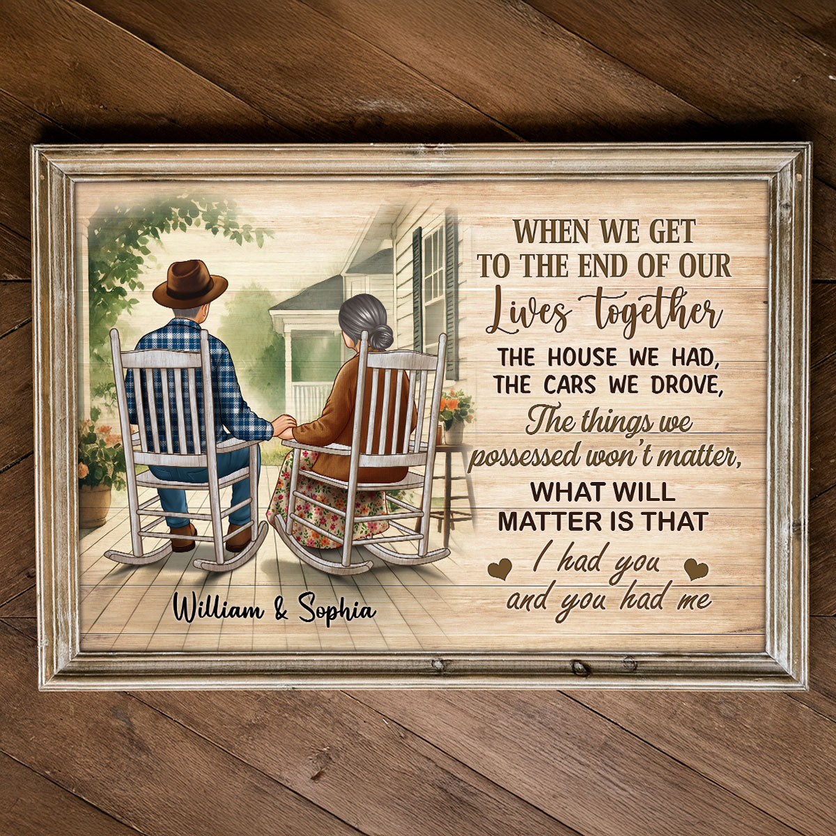 Old Couple Sitting On The Porch Personalized Poster, Heartfelt Gift For Couple, For Him, For Her, Husband, Wife