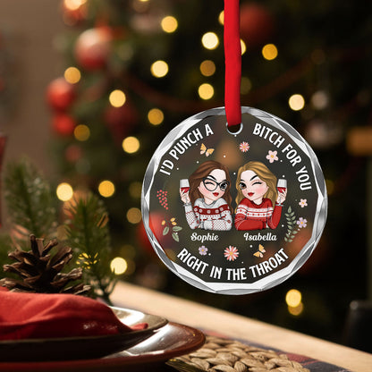 Punch A Bitch For You - Personalized Custom Glass Ornament