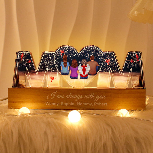 I'm Always With You Memorial Personalized LED Night Light, Sympathy Gift For Loss Mom