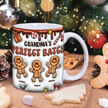 Grandma's Perfect Batch Gingerbread Grandkids Personalized Mug