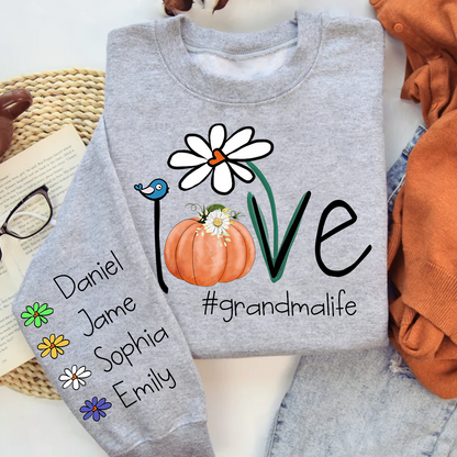 Personalized Love Grandma Life Flower CTH01 Sweatshirt