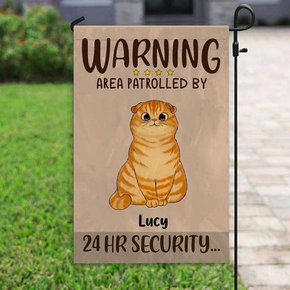 Warning Area Patrolled By Cats Personalized Garden Flag