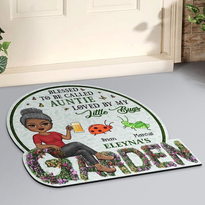 Garden Lovers - Beware A Crazy Plant Lady Lives Here - Personalized Custom Shaped Doormat (NM) - The Next Custom Gift