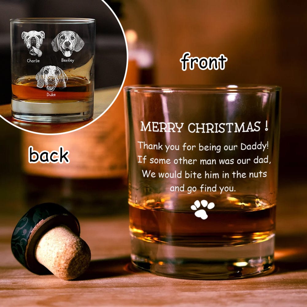 GeckoCustom Custom Photo Thank You For Being My Daddy Christmas Gift For Dog Lover Rock Glass TH10 TA29 890807