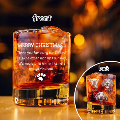 GeckoCustom Custom Photo Thank You For Being My Daddy Christmas Gift For Dog Lover Rock Glass TH10 TA29 890807