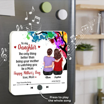 From Mom To My Daughter Personalized Music Fridge Magnet, Heartfelt Mother's Day Gift for Daughter, Daughter-in-law