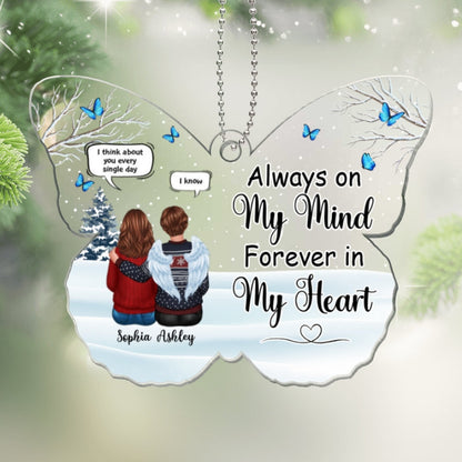 Family Memorial Conversation Butterfly Shape Personalized Acrylic Ornament