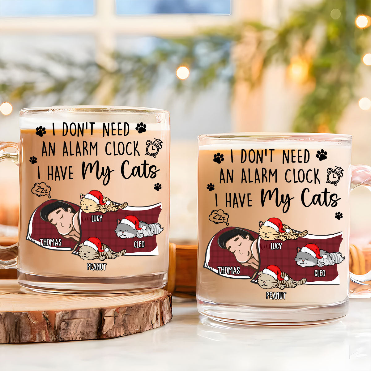 My Cat Alarm Clock - Personalized Custom Glass Mug