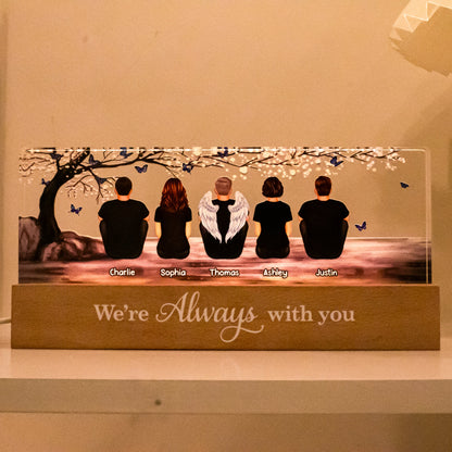 Blossom Tree Always With You Whole Family Memorial Remembrance Gift Personalized Acrylic LED Night Light