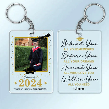 Graduation - Behind You All Your Memories - Personalized Acrylic Keychain (LH) - The Next Custom Gift