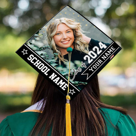 Graduation - Class Of 2024 Photo Graduation - Personalized Graduation Cap Topper - The Next Custom Gift