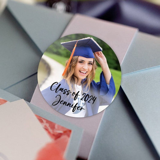 Graduation - Custom Photo Class Of 2024 Graduation - Personalized Roll Sticker - The Next Custom Gift