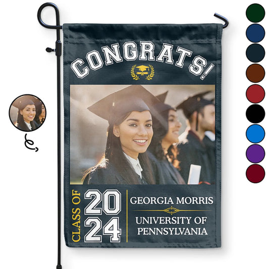 Graduation - Custom Photo Graduation Celebration - Personalized Flag - The Next Custom Gift