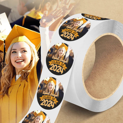 Graduation - Custom Photo Graduation Class Of 2024 Roll Sticker - Personalized Roll Sticker - The Next Custom Gift