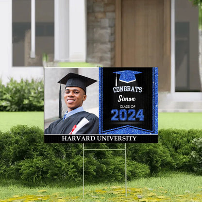 Graduation - Custom Photo Graduation Lawn Sign With Stake - Personalized Graduation Gift - The Next Custom Gift