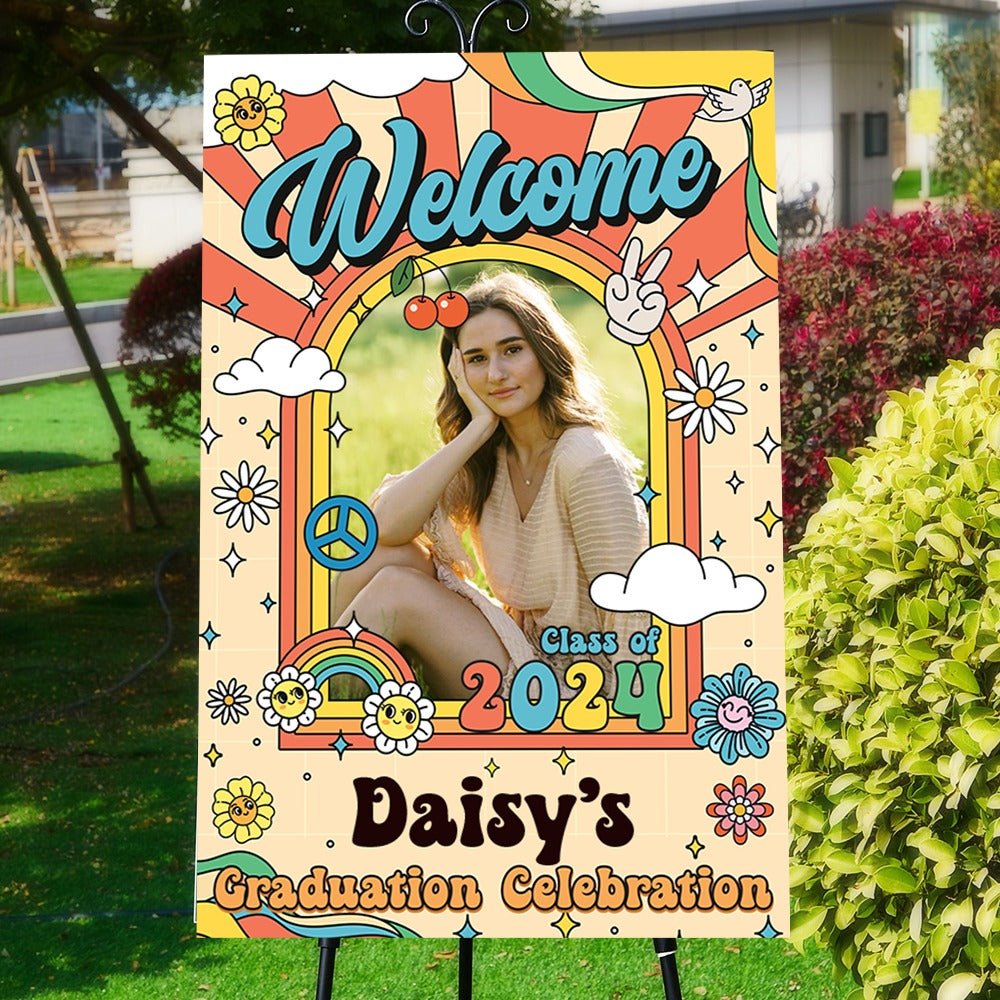 Graduation - Custom Photo Graduation Party Welcome Sign - Personalized Grad Party Sign - The Next Custom Gift