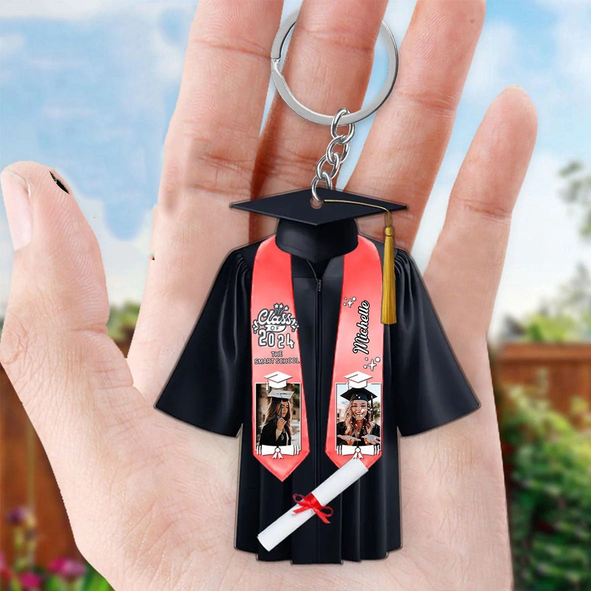 Graduation - Custom Photo Graduation - Personalized Acrylic Keychain - The Next Custom Gift