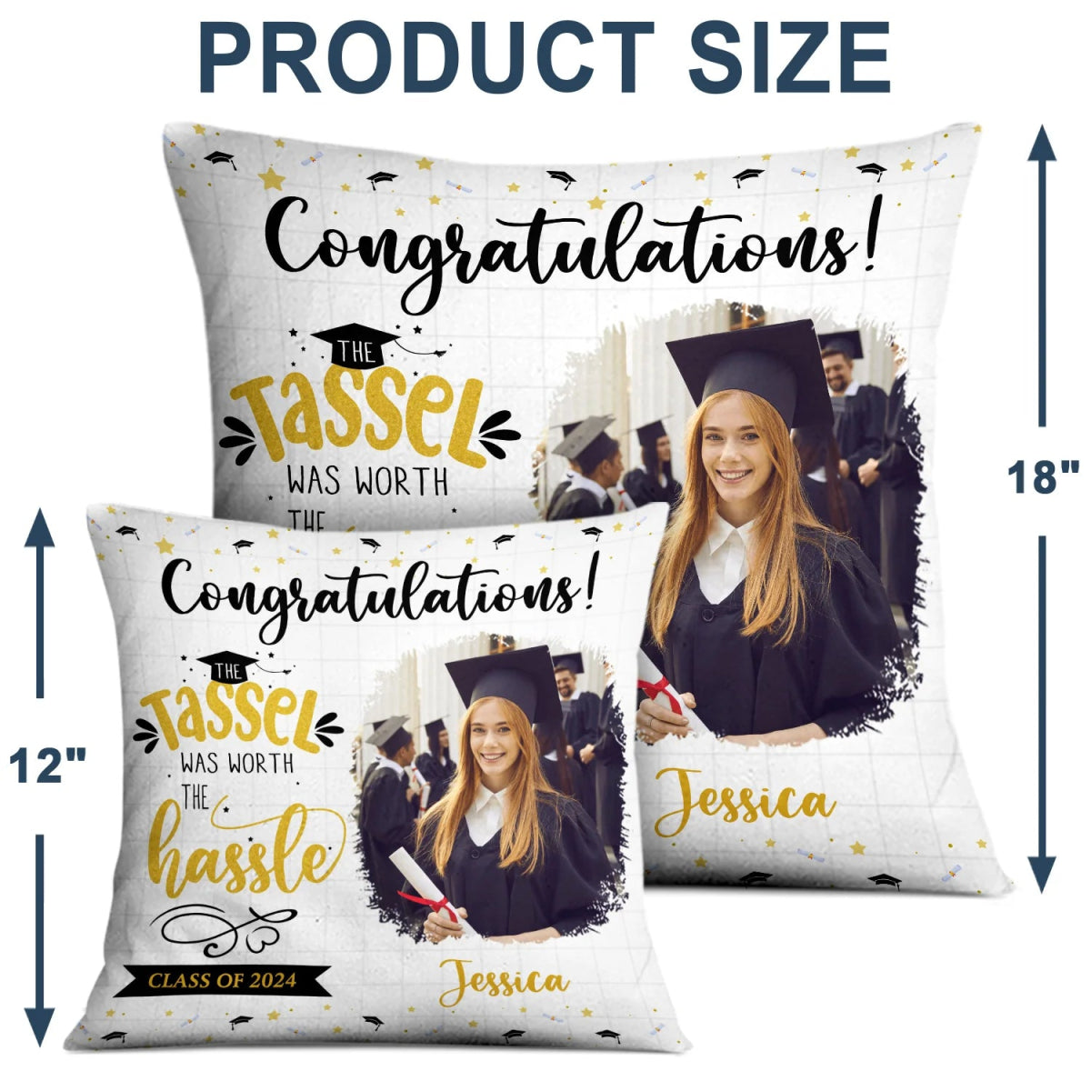 Graduation - The Tassel Was Worth The Hassle - Personalized Pillow(NV) - The Next Custom Gift