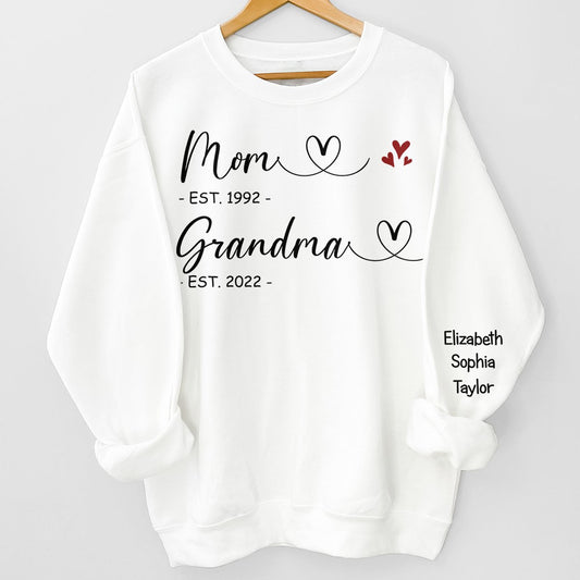 Grandma - First Mom Now Grandma - Personalized Sweatshirt - The Next Custom Gift