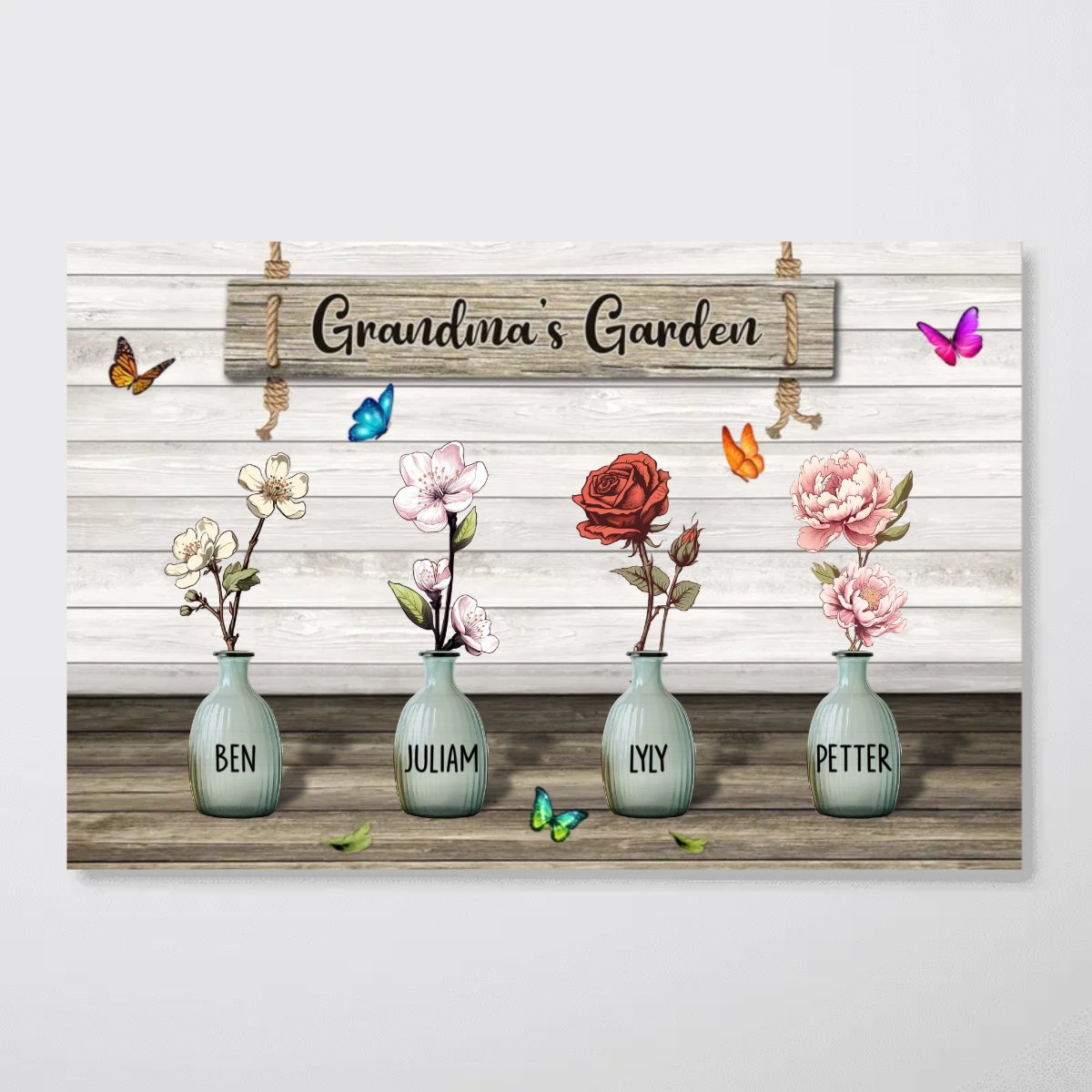 Grandma - Grandma's Garden Birth Month Flowers - Personalized Poster - The Next Custom Gift
