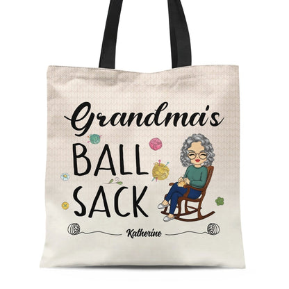 Grandma - Knitting Ball Sack - Gift For Grandma And Mother - Personalized Zippered Canvas Bag - The Next Custom Gift