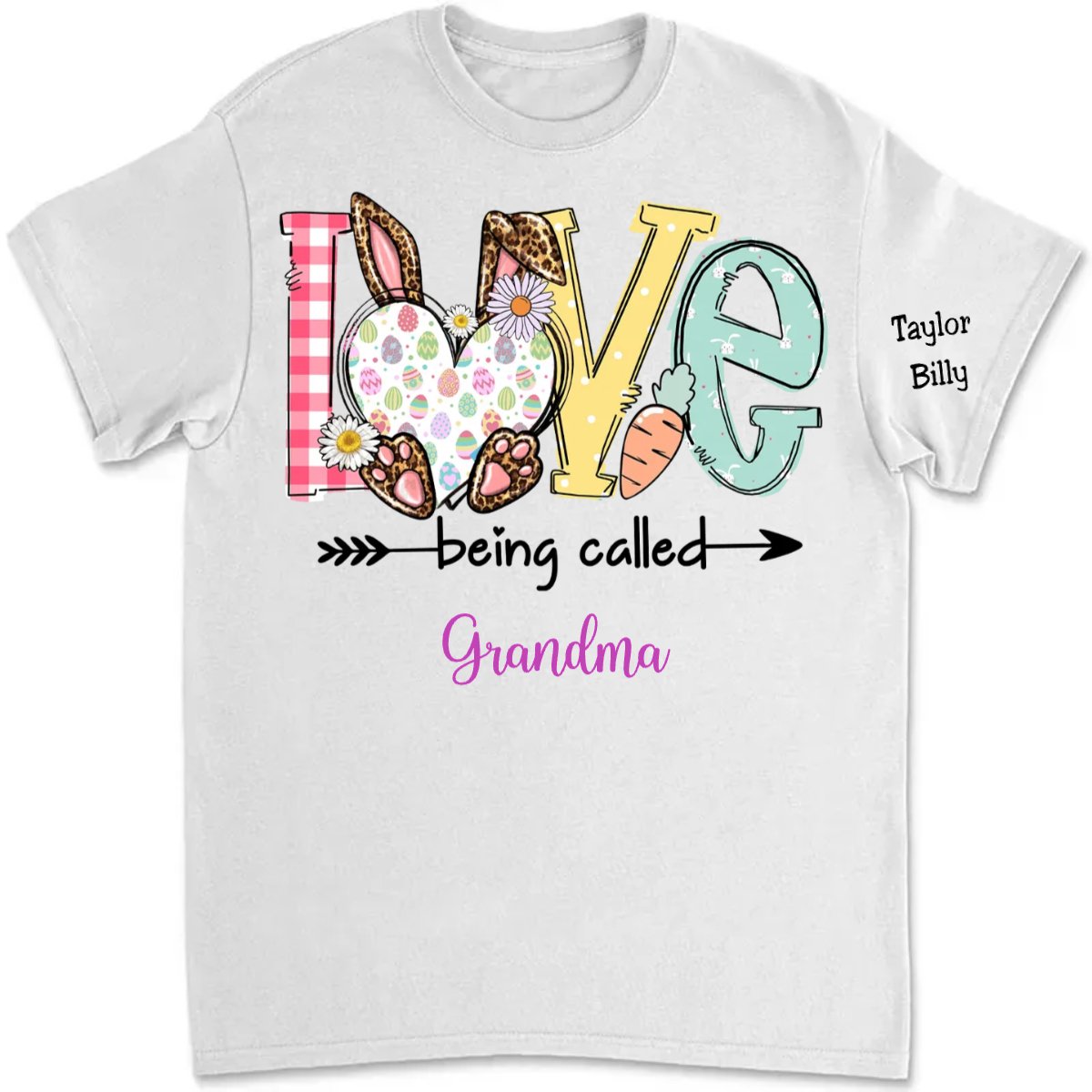 Grandma - Love Being Called Grandma - Personalized T - shirt (LH) - The Next Custom Gift