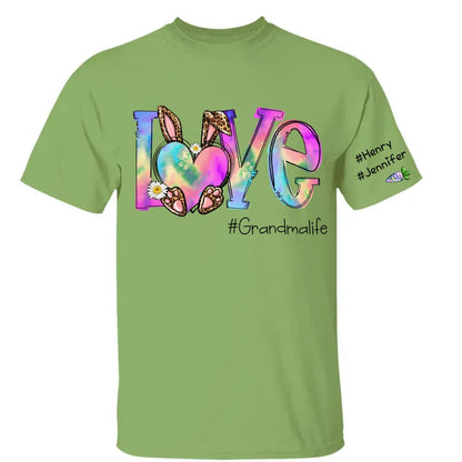 Grandma - Love Grandma Life Rainbow Easter Bunny And Kids Carrot - Personalized Unisex T - shirt (VT) - The Next Custom Gift