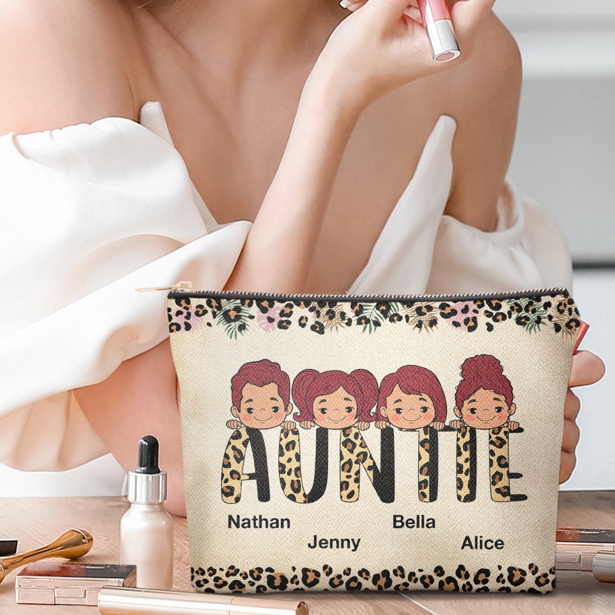 Grandma - Nana Mom Auntie - Personalized Cosmetic Bag - The Next Custom Gift
