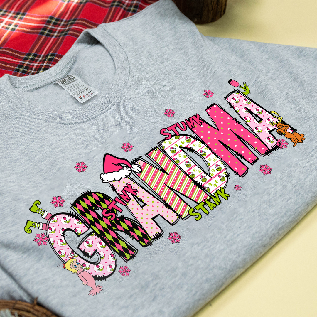 Custom Christmas Family Sweatshirt - Personalized Holiday Sweatshirt for Mama, Mom, Mimi, or Grandma with Kids' Name