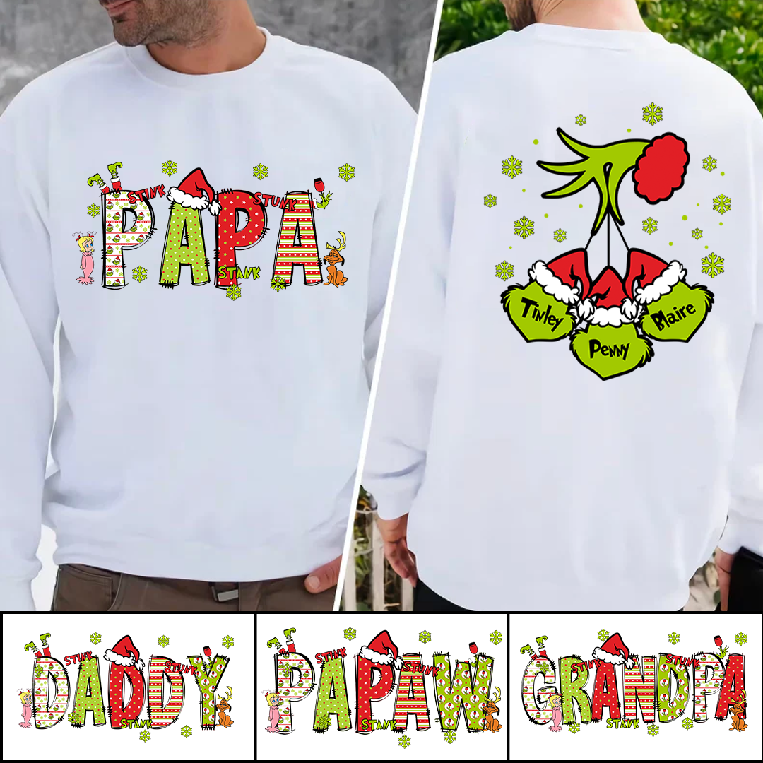 Personalized Nickname Dad and Grandpa Kids Names Christmas 2024