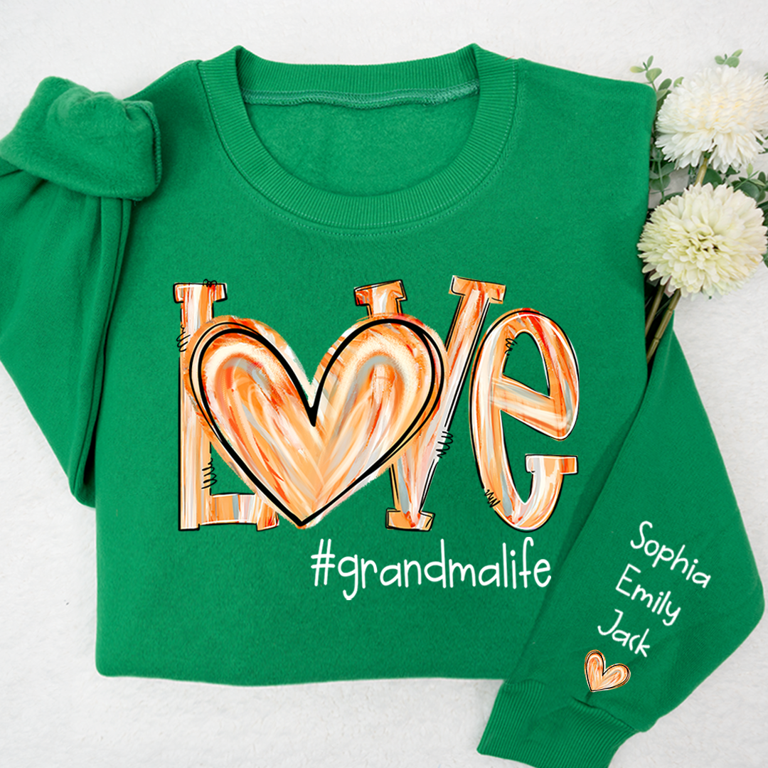 Personalized Love grandmalife Colorful Painted With Grandkids Sweatshirt