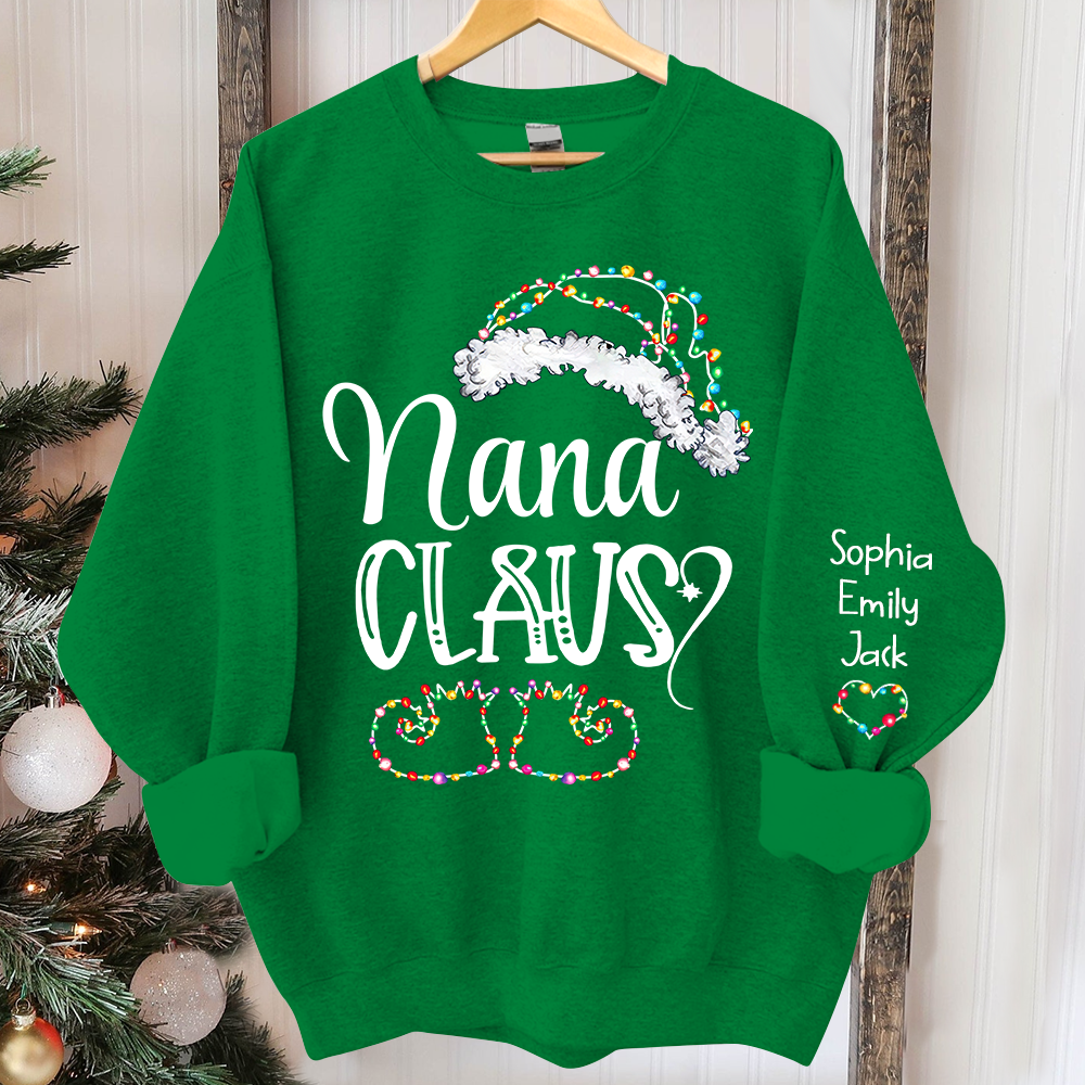 Nana claus Christmas And Grandkids Sweatshirt