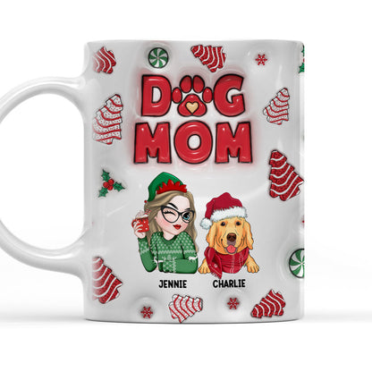 Dog Mom Christmas Cake - Personalized Custom 3D Inflated Effect Mug