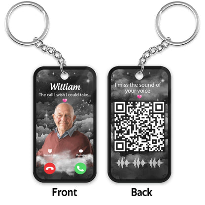 The Call I Wish I Could Take Memorial Sympathy Gift Remembrance Keepsake Photo Inserted Voice Message QR Code Personalized Acrylic Keychain
