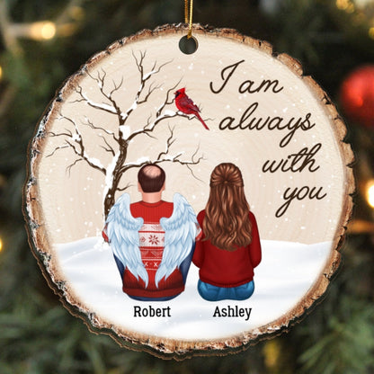 Dry Branch Snowy Always With You Wood Slice Memorial Keepsake Personalized Wooden Ornament