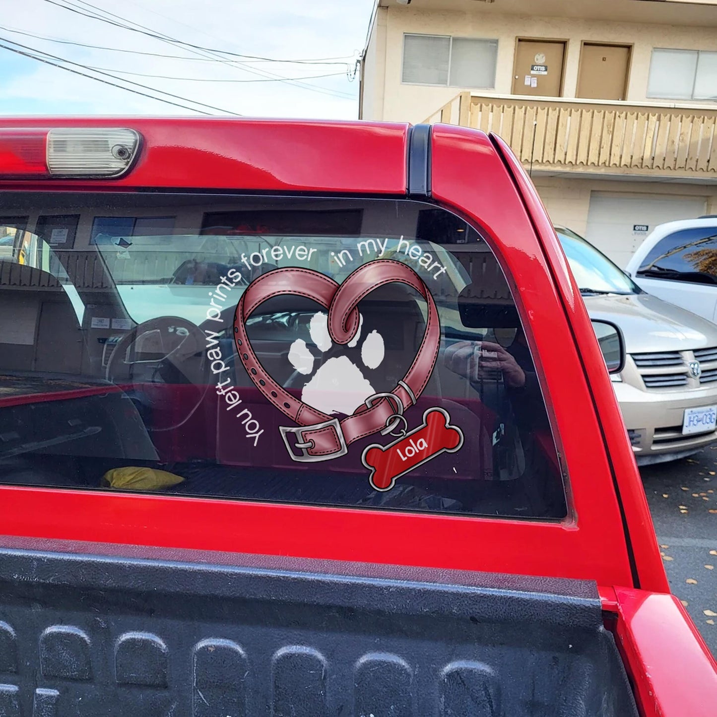 You Left Paw Prints In My Heart Dog, Cat, Pet Memorial Sympathy Remembrance Gift Personalized Decal