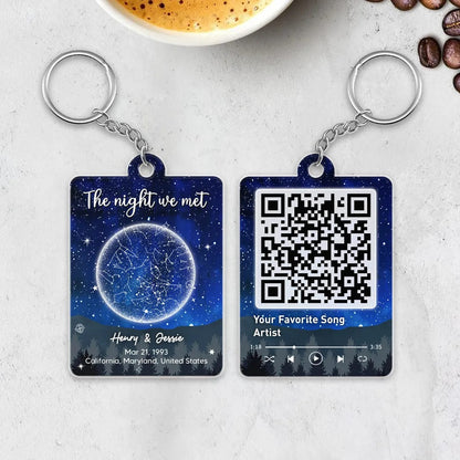 Couple Galaxy Star Map by Location & Date Personalized Acrylic Keychain