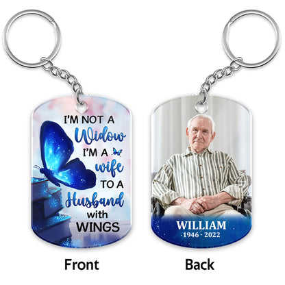 Not Widow Memorial Butterfly Remembrance Keepsake Photo Inserted Personalized Acrylic Keychain