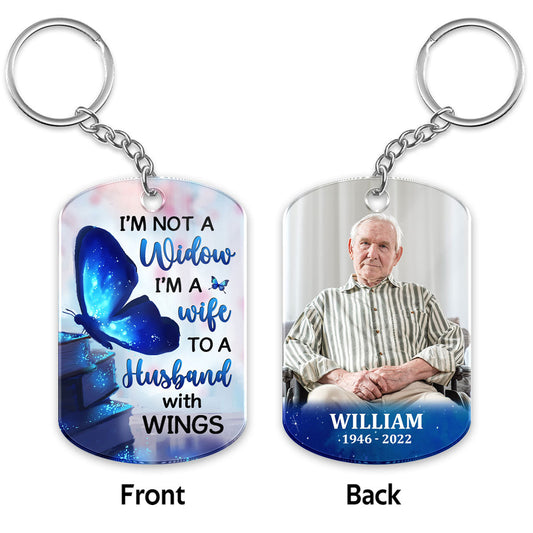 Not Widow Memorial Butterfly Remembrance Keepsake Photo Inserted Personalized Acrylic Keychain