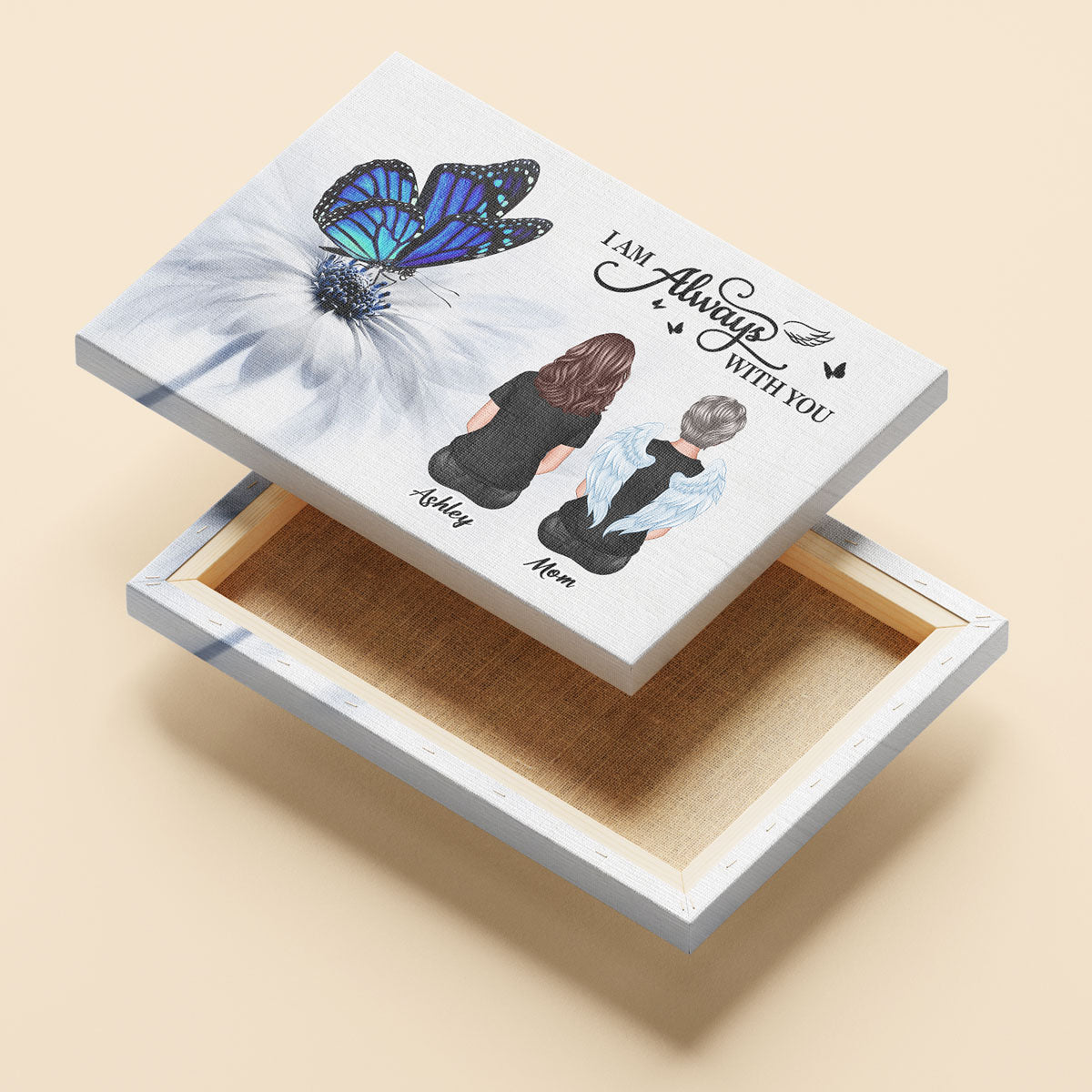 Blue Butterfly I Am Always With You Memorial Personalized Canvas