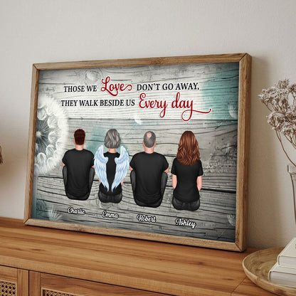 Dandelion Memorial Family Members Personalized Poster, Sympathy Gift
