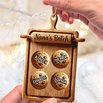 3D Effect Grandma's Batch Cookies Cutting Board Christmas Personalized Acrylic Ornament