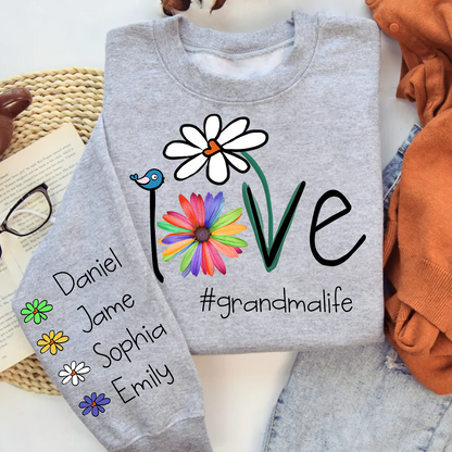 Personalized Love Grandma Life Flower CTH01 Sweatshirt