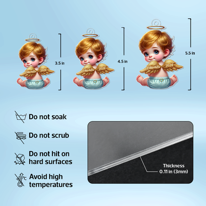 Baby Sleep In Heavenly Peace, Miscarriage Baby Infant Loss Sympathy Gift, Personalized Memorial Acrylic Ornament