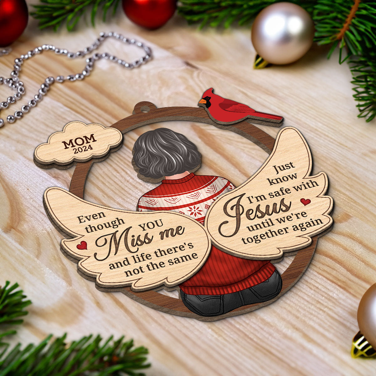 Message From Lost Loved One Memorial Keepsake Personalized 2-Layer Wooden Ornament