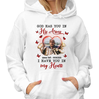 Big Piece Of My Heart God Hand Photo Memorial Personalized Hoodie Sweatshirt