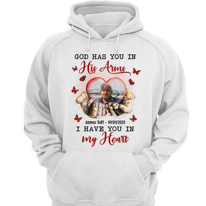 Big Piece Of My Heart God Hand Photo Memorial Personalized Hoodie Sweatshirt